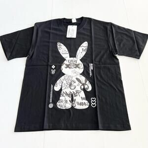 New HEYBIG Graphic Short Sleeve Shirt TH-275 UNISEX SIZE L Bad Rabbit Graffiti